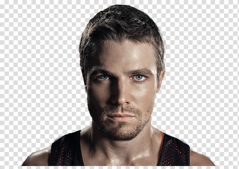 STEPHEN AMELL, man wearing black tank top transparent background PNG clipart