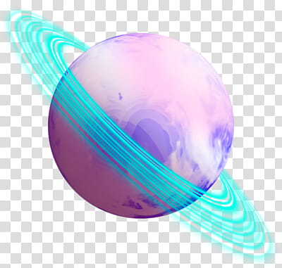 NEON PASTEL O, purple and teal Saturn planet transparent background PNG clipart