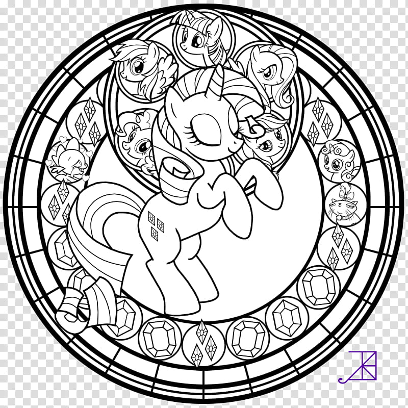 Stained Glass Rarity line art, round black and white ceramic plate transparent background PNG clipart