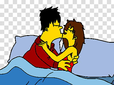 Eliza And Bart Kiss (In Bed) transparent background PNG clipart