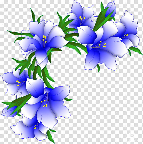 Blue Flower Borders And Frames, Plant, Flora, Violet, Cut Flowers, Bellflower Family, Floral Design, Flower Arranging transparent background PNG clipart