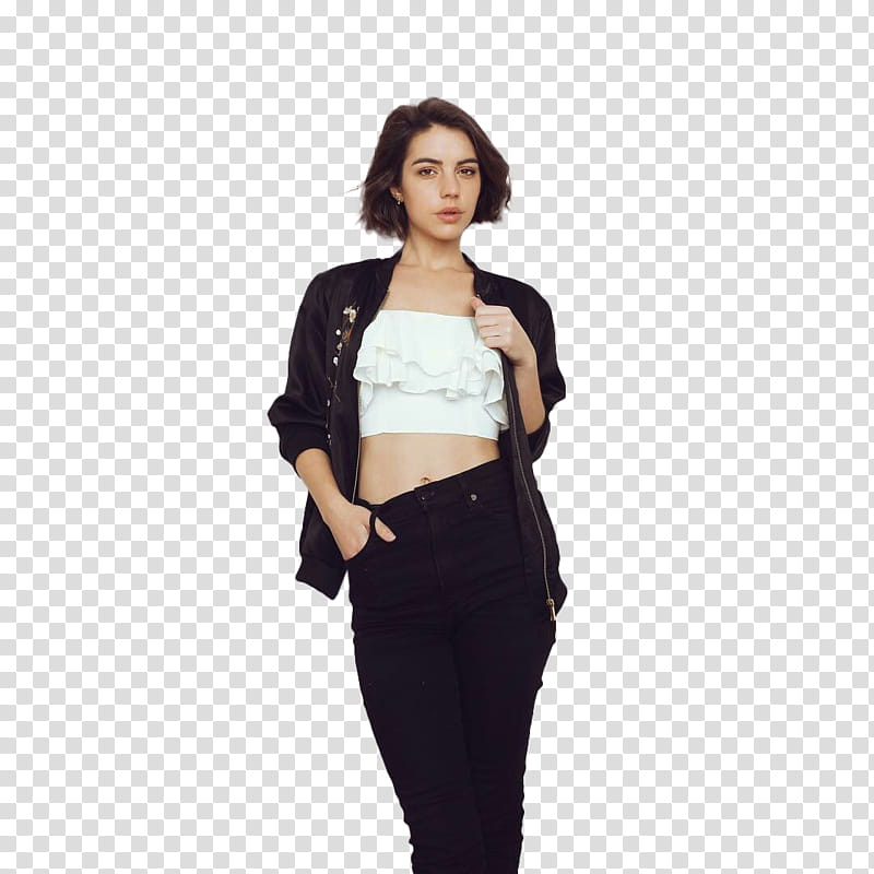 Adelaide Kane, woman with right hand in pocket transparent background PNG clipart