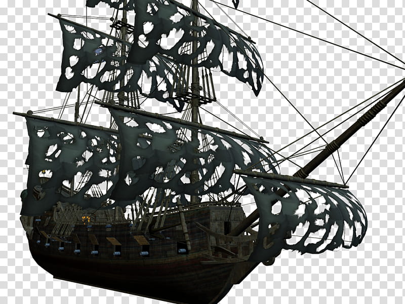 Pirate Ship A L, gray and brown galleon illustration transparent background PNG clipart