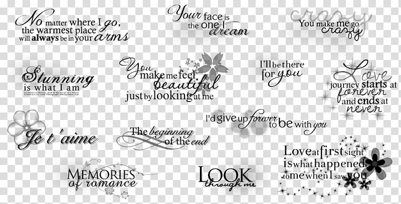 text brushes, text overlays transparent background PNG clipart