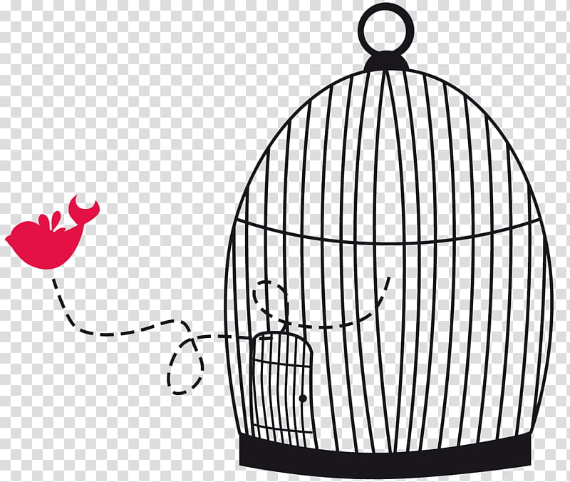 Valentine Day, black birdcage and red bird illustration transparent background PNG clipart