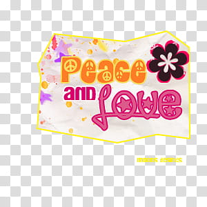 , Peace and Love floral illustration transparent background PNG clipart