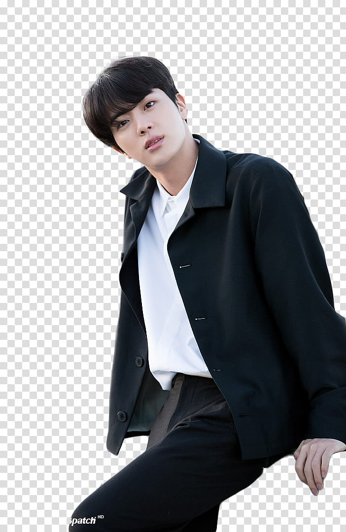 JIN BTS, man in black suit transparent background PNG clipart