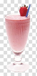 Aesthetic pink mega , strawberry shake filled clear footed glass transparent background PNG clipart