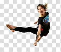 A Todo Ritmo, jumping woman wearing black shirt and pants transparent background PNG clipart