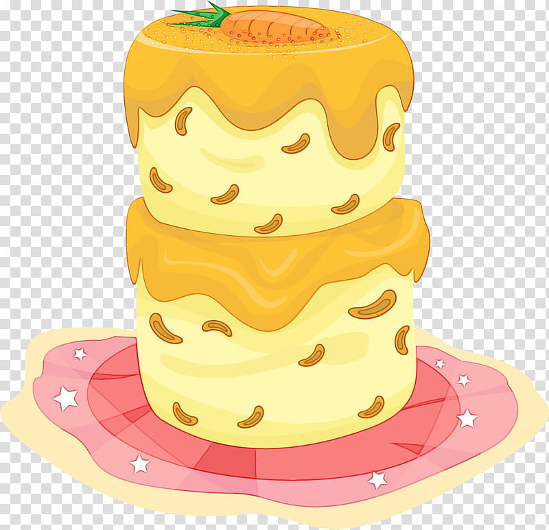 yellow food cake decorating supply stack cake, Watercolor, Paint, Wet Ink, Baked Goods, Dessert, Icing, Sugar Cake transparent background PNG clipart