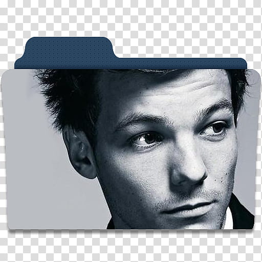 one direction folders , b&w-louis-folder  icon transparent background PNG clipart
