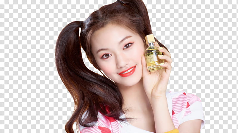 I O I Etude House P, woman smiling white holding bottle transparent background PNG clipart