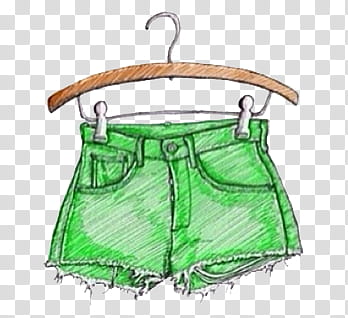 Green , green shorts and hanger drawing transparent background PNG clipart