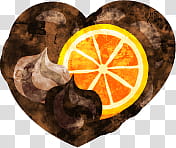 The icons of heart sweets, a-orange-chocolate transparent background PNG clipart