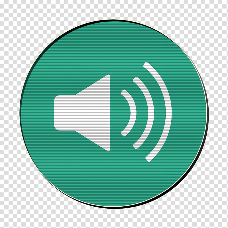 audio icon circle icon music icon, Sound Icon, Speaker Icon, Volume Icon, Green, Turquoise, Logo, Symbol transparent background PNG clipart