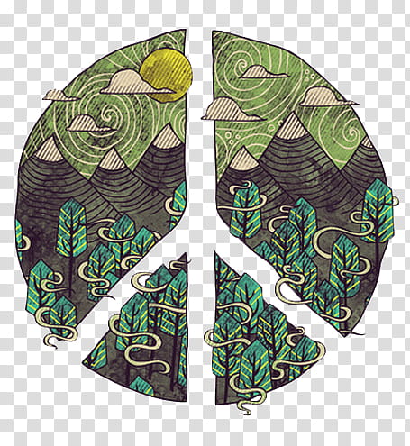 green and blue peace sign artwork transparent background PNG clipart