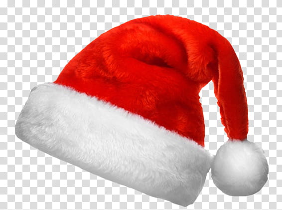 Christmas s, red and white Santa Claus cap transparent background PNG clipart