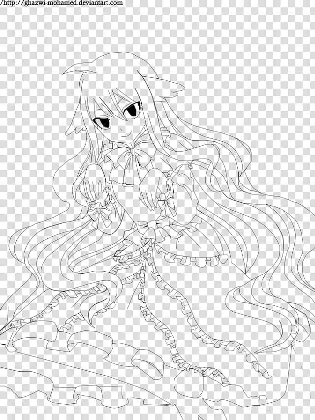 Fairy tail mavis lineart transparent background PNG clipart