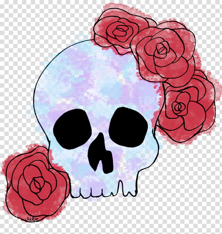 Rose, Pink, Skull, Bone, Plant, Flower, Animation transparent background PNG clipart