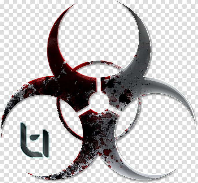 BioHazard Nightmare, red and grey logo transparent background PNG clipart