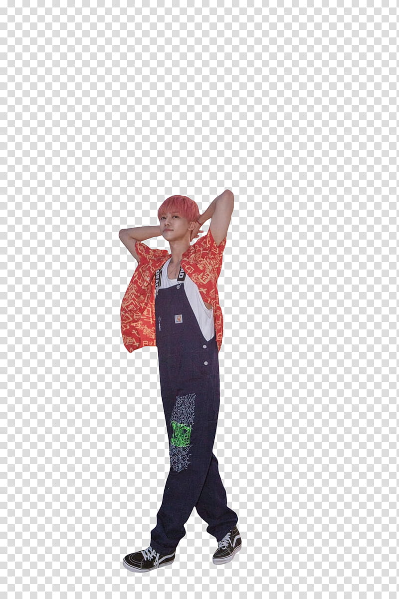 NCT DREAM, standing man wearing blue overalls transparent background PNG clipart