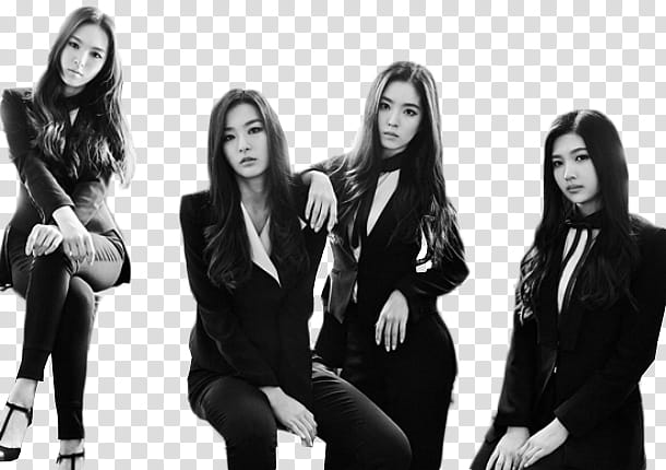 Red Velvet, four women in black coats transparent background PNG clipart
