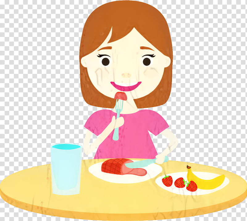 Girl, Cartoon, Child, Food, Eating, Play transparent background PNG clipart