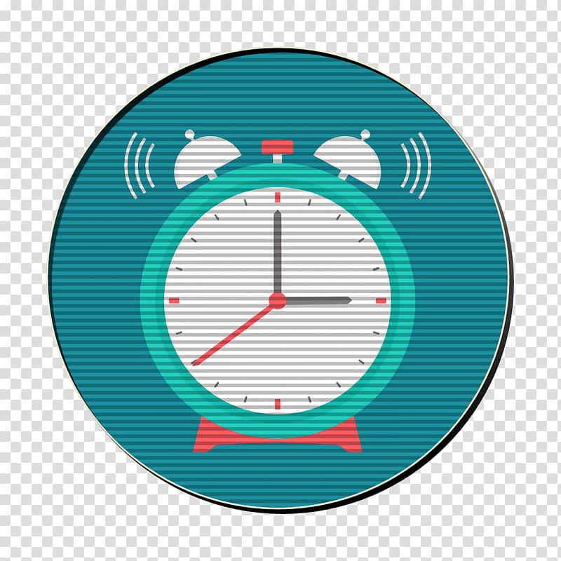 Education icon Alarm clock icon Clock icon, Turquoise, Wall Clock, Aqua, Teal, Circle, Furniture, Home Accessories transparent background PNG clipart