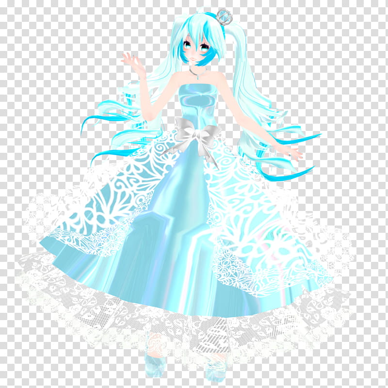 Ice Queen Miku Update, WIP , girl in blue dress illustration transparent background PNG clipart