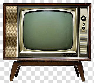 Old TV s, gray and brown CRT TV illustration transparent background PNG clipart
