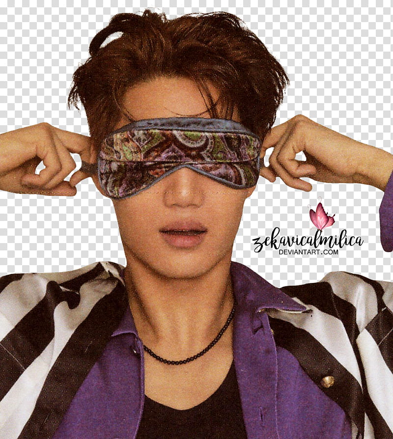 EXO Kai  Season Greetings, man wearing sleeping mask transparent background PNG clipart
