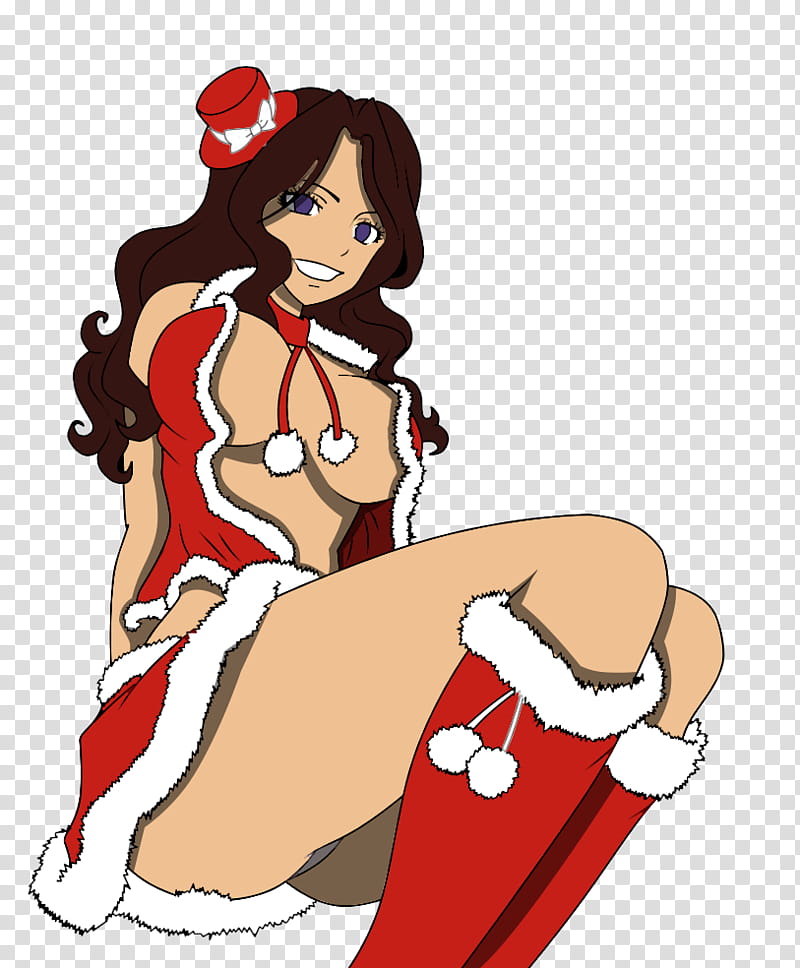Cana Sexy X-mas, woman in Santa Claus dress transparent background PNG clipart