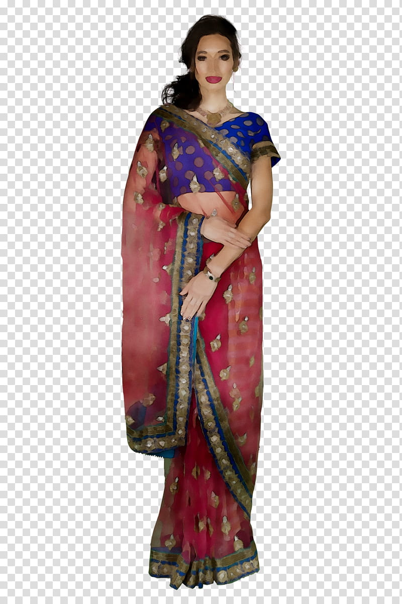 Sari Clothing, Dress, Maroon, Blue, Pink, Purple, Magenta, Yellow transparent background PNG clipart