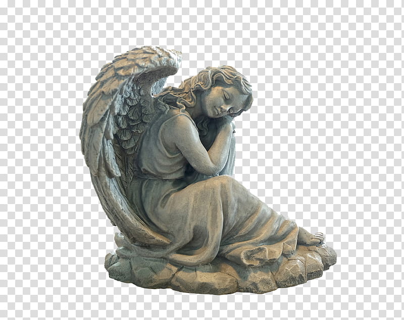 sleeping angel statue transparent background PNG clipart