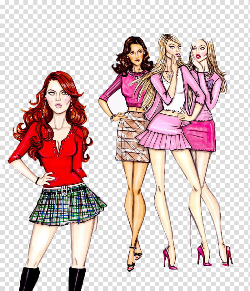 Dolls x Hayden Williams, four women standing while wearing skirts illustration transparent background PNG clipart
