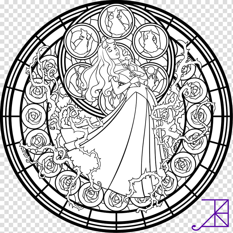 Station of Awakening Aurora line art, illustration of princess on circle transparent background PNG clipart