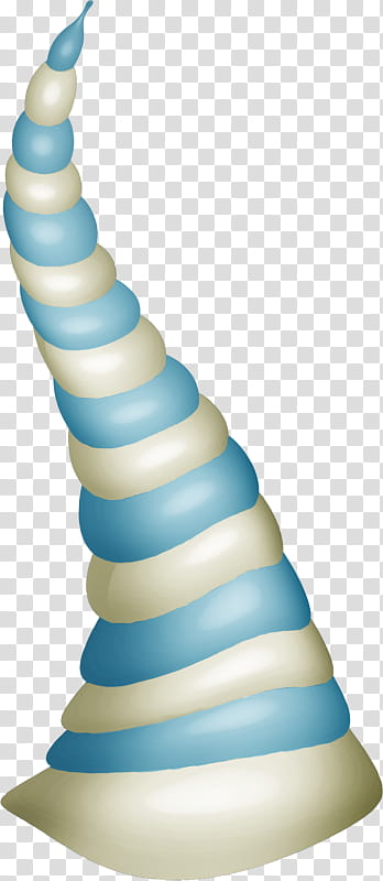 blue and white striped cone transparent background PNG clipart