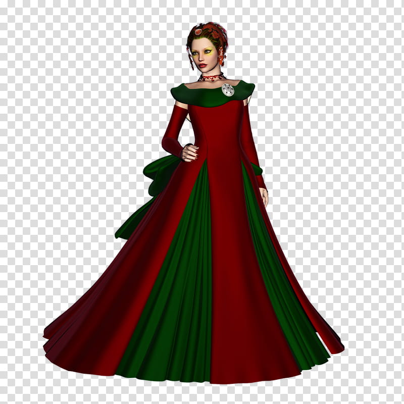 Elegant Christmas Lady, woman in gown illustration transparent background PNG clipart