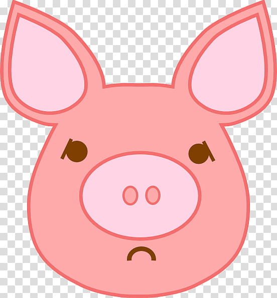 Pig, Drawing, Pink, Nose, Cartoon, Snout transparent background PNG clipart