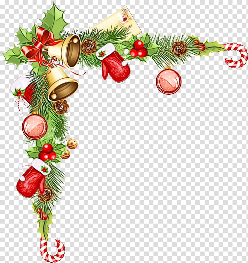 Christmas Tree Watercolor, Paint, Wet Ink, Christmas Day, BORDERS AND FRAMES, Christmas Ornament, Christmas Decoration, Santa Claus transparent background PNG clipart