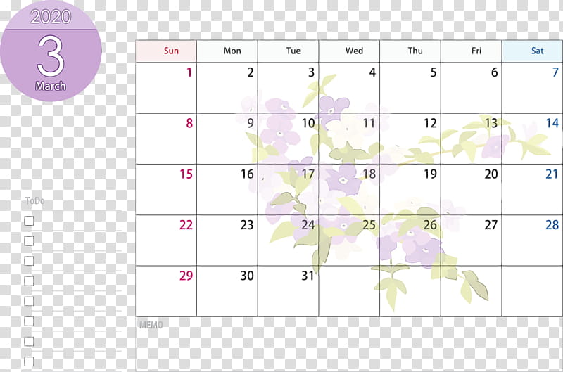 text line purple pink font, March 2020 Calendar, March 2020 Printable Calendar, Watercolor, Paint, Wet Ink, Diagram, Number transparent background PNG clipart