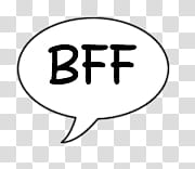 speech balloon with BFF text transparent background PNG clipart