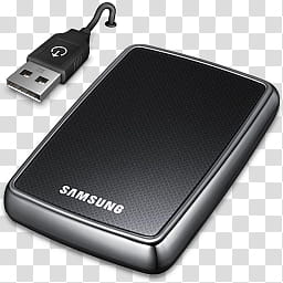 Devices and Printers Icon Collection , External Hard Disk HDD Samsung HXMUDA + USB-, black Samsung external drive transparent background PNG clipart