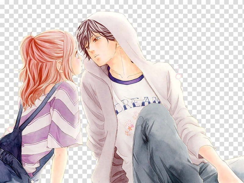 Ao Haru Ride, male and female character transparent background PNG clipart