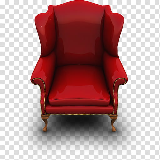 Mega, red sofa armchair transparent background PNG clipart