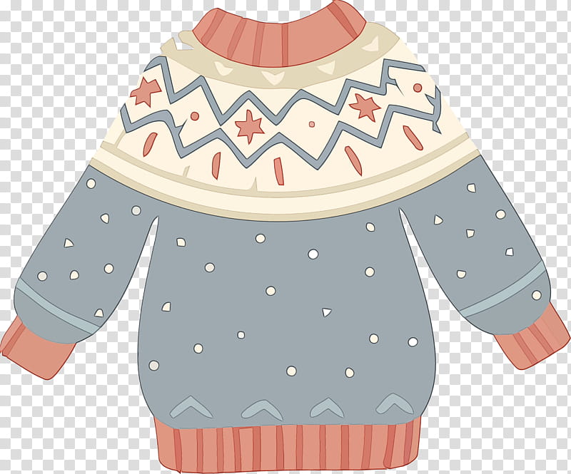 clothing white sleeve pink sweater, Christmas Sweater, Cartoon Sweater, Sweater , Watercolor, Paint, Wet Ink, Outerwear transparent background PNG clipart