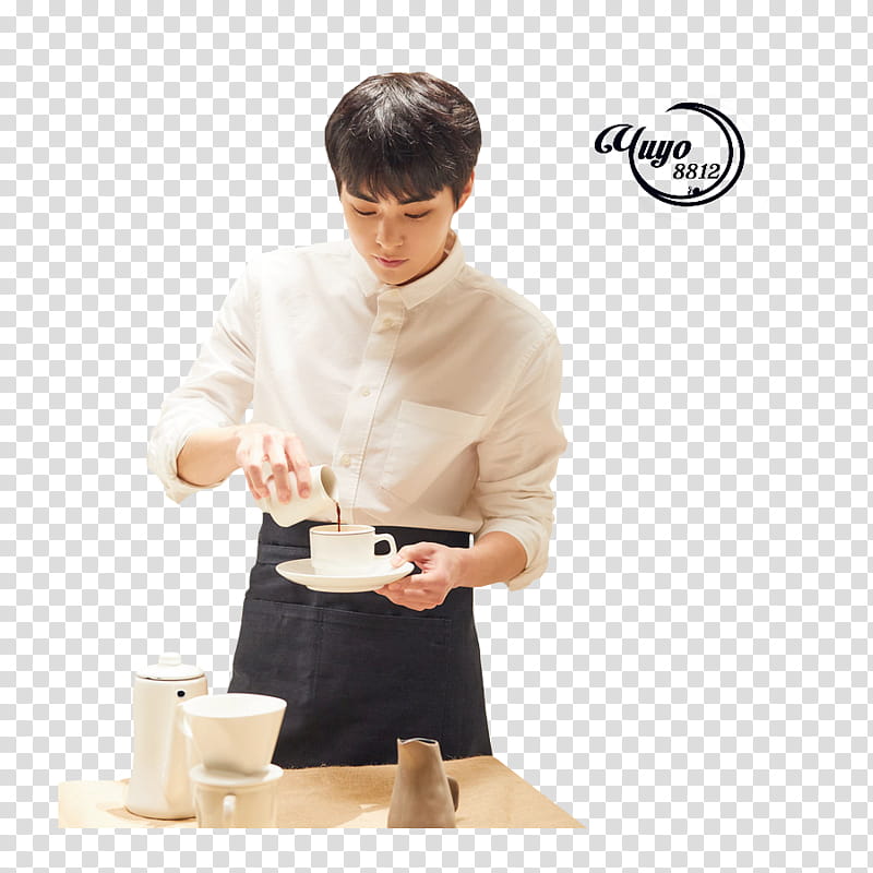 EXO UNIVERSE, EXO member pouring liquid onto cup transparent background PNG clipart