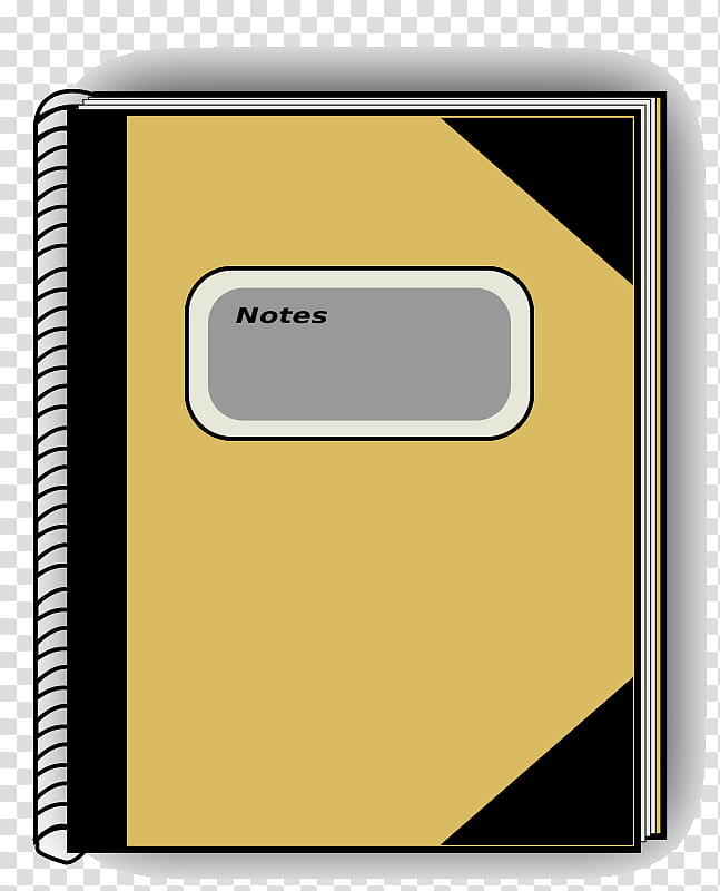 Notebook Drawing, Paper, Paper Notebook, Loose Leaf, Black Notebook, Yellow, Technology, Material Property transparent background PNG clipart