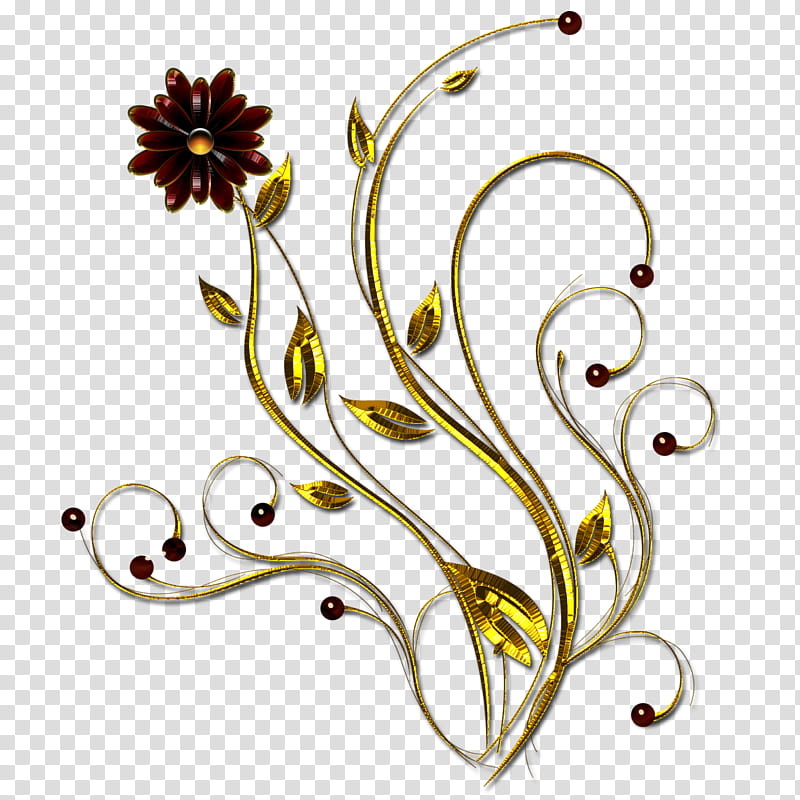 Graceful decorative embellishm, brown flower illustration transparent background PNG clipart
