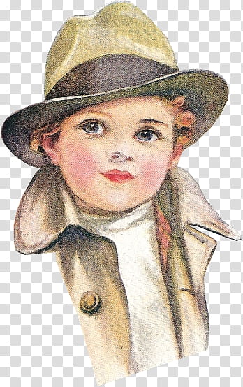 Untitled, boy wearing brown hat illustration transparent background PNG clipart